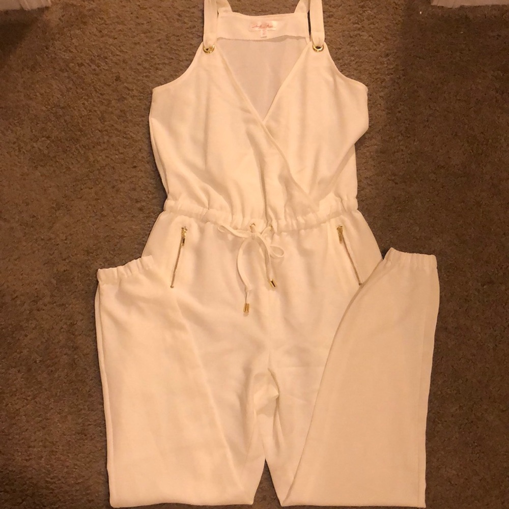 White Jumpsuit with Gold